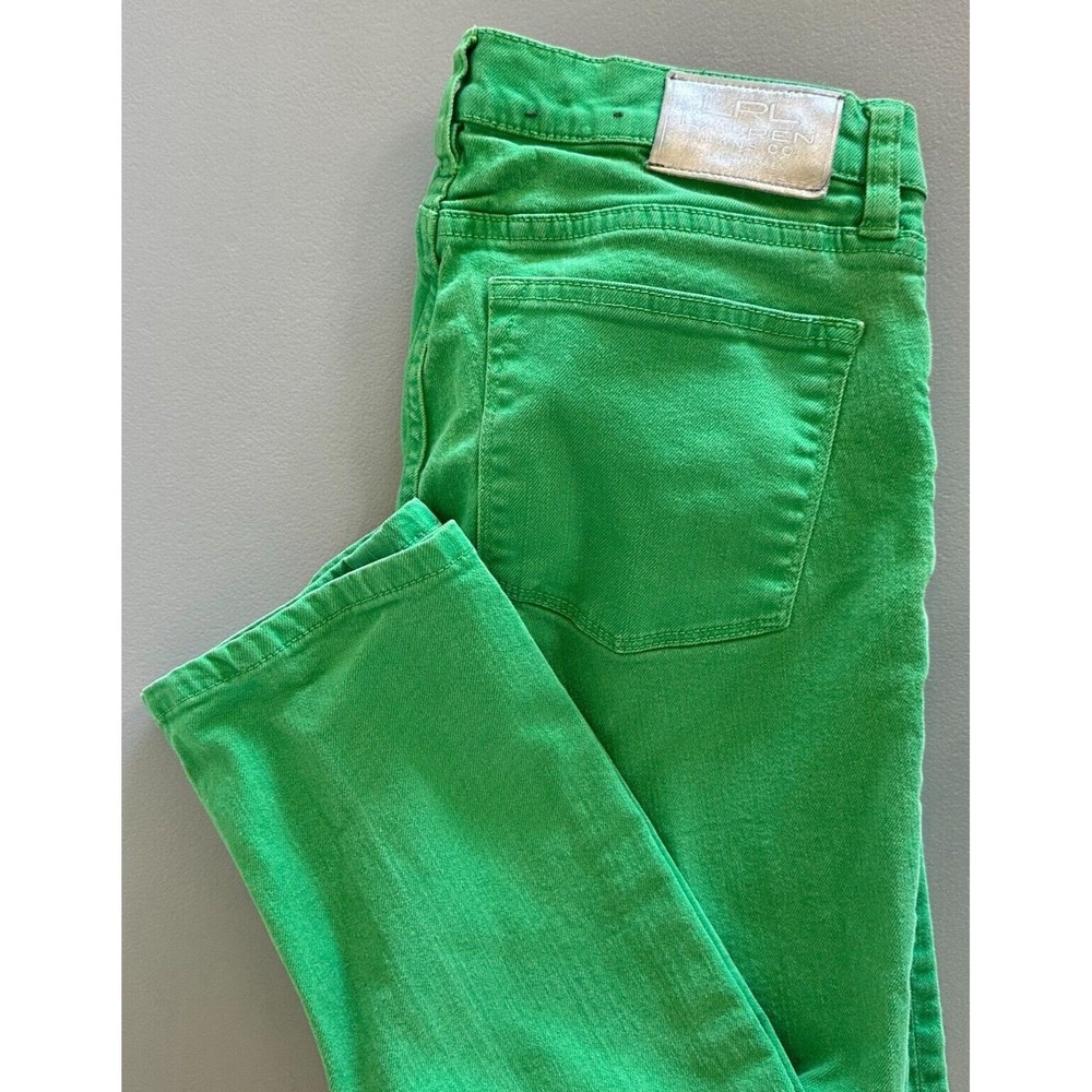 Lauren Ralph Lauren Womens Green Straight Legged Jeans Size 8 Cotton Blend